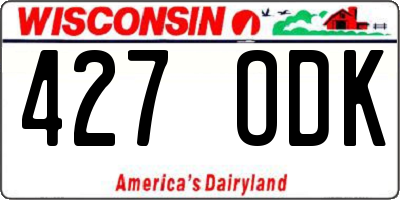 WI license plate 427ODK
