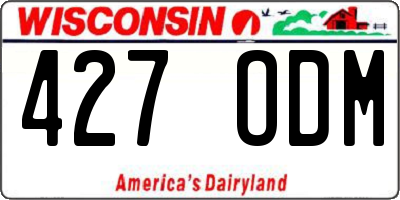 WI license plate 427ODM
