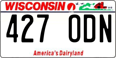 WI license plate 427ODN