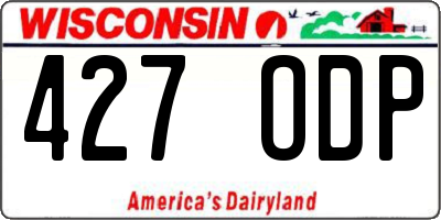 WI license plate 427ODP