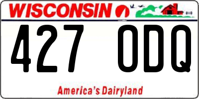 WI license plate 427ODQ