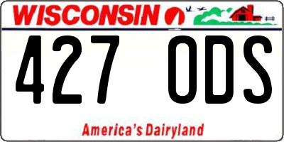 WI license plate 427ODS