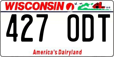 WI license plate 427ODT