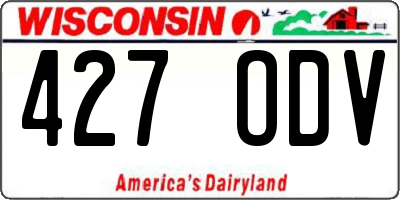 WI license plate 427ODV