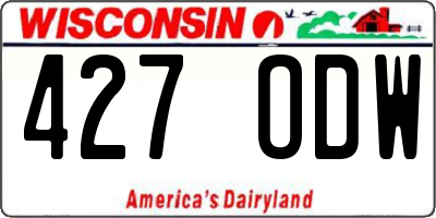 WI license plate 427ODW