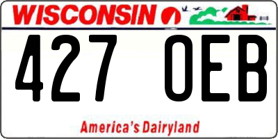 WI license plate 427OEB