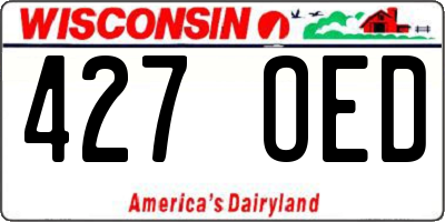 WI license plate 427OED