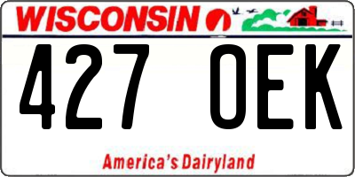 WI license plate 427OEK