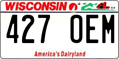 WI license plate 427OEM