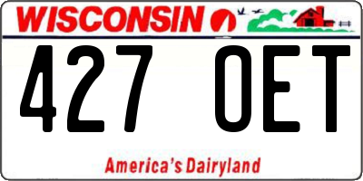 WI license plate 427OET