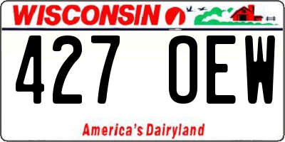 WI license plate 427OEW