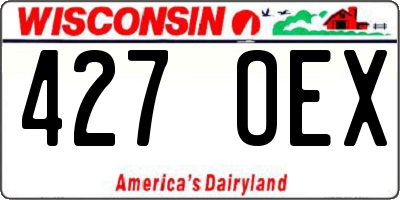 WI license plate 427OEX