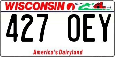 WI license plate 427OEY