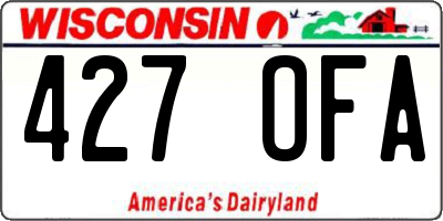 WI license plate 427OFA