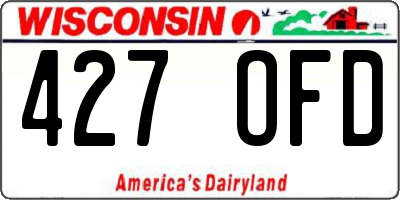 WI license plate 427OFD