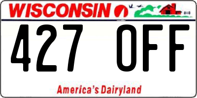 WI license plate 427OFF