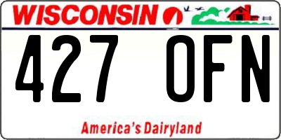 WI license plate 427OFN