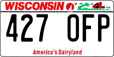 WI license plate 427OFP