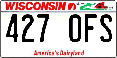 WI license plate 427OFS