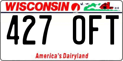 WI license plate 427OFT