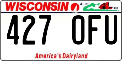 WI license plate 427OFU