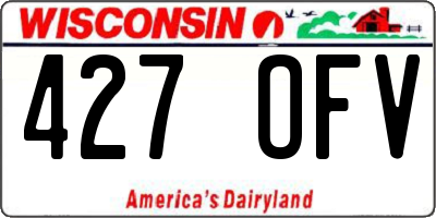 WI license plate 427OFV