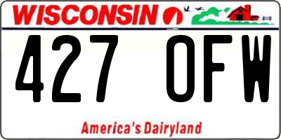 WI license plate 427OFW