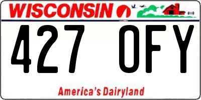 WI license plate 427OFY