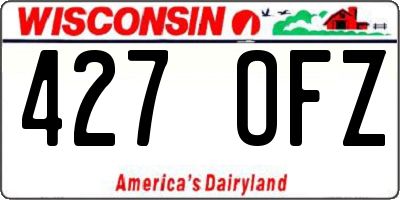 WI license plate 427OFZ