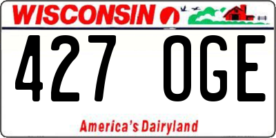 WI license plate 427OGE