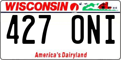 WI license plate 427ONI