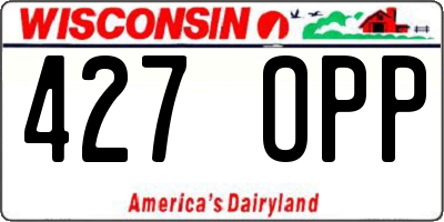 WI license plate 427OPP