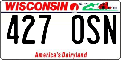 WI license plate 427OSN