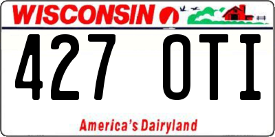 WI license plate 427OTI