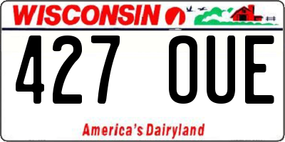 WI license plate 427OUE