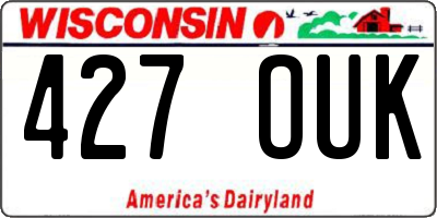 WI license plate 427OUK