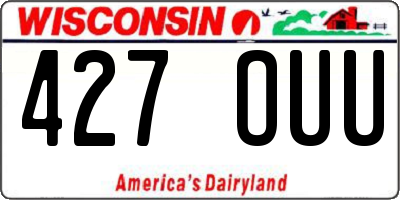 WI license plate 427OUU