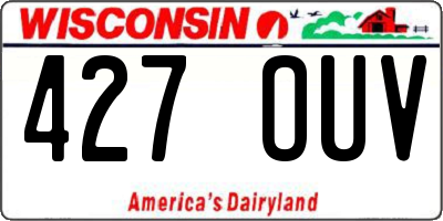 WI license plate 427OUV
