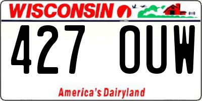 WI license plate 427OUW