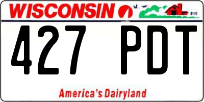 WI license plate 427PDT