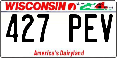 WI license plate 427PEV