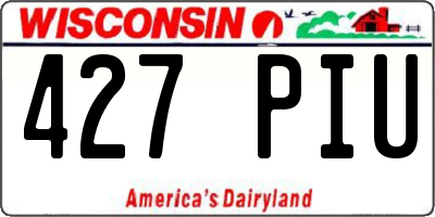 WI license plate 427PIU