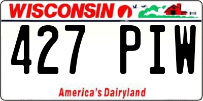 WI license plate 427PIW