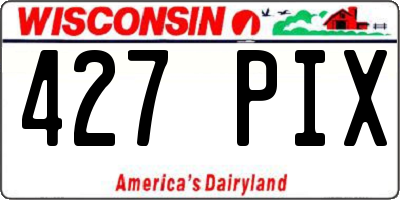 WI license plate 427PIX