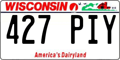 WI license plate 427PIY