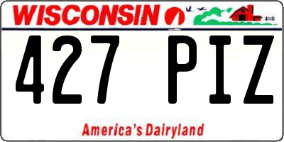 WI license plate 427PIZ