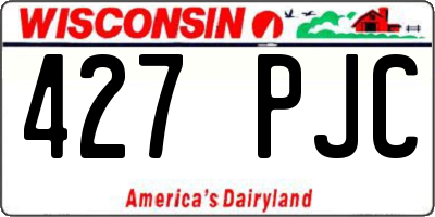 WI license plate 427PJC