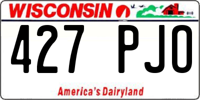 WI license plate 427PJO