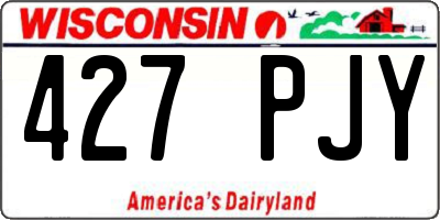 WI license plate 427PJY