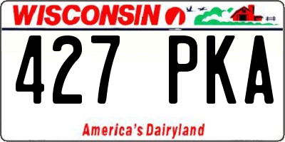 WI license plate 427PKA